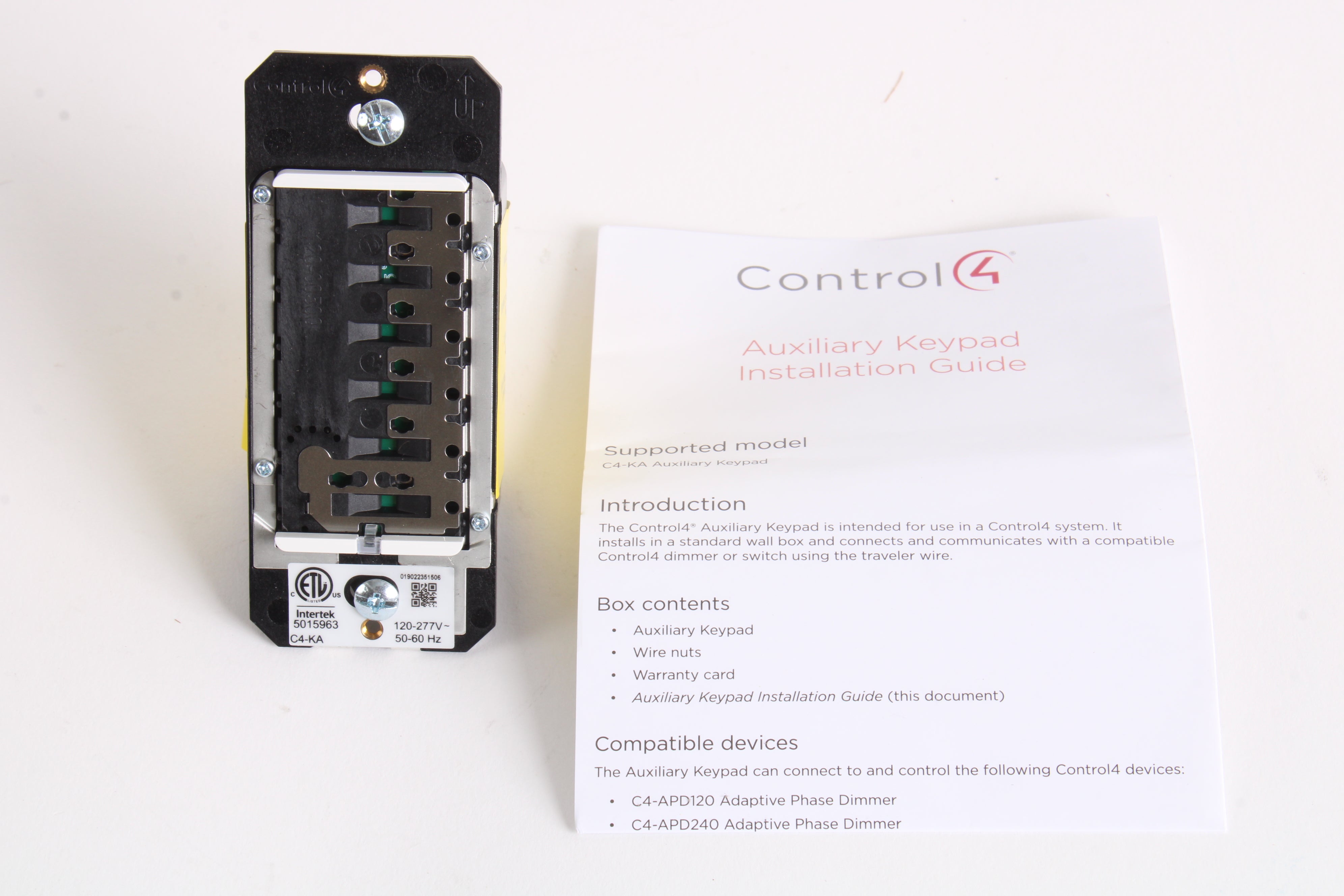 Control4 C4-KA Auxilliary Keypad White - No Face Plate – NTC Tech