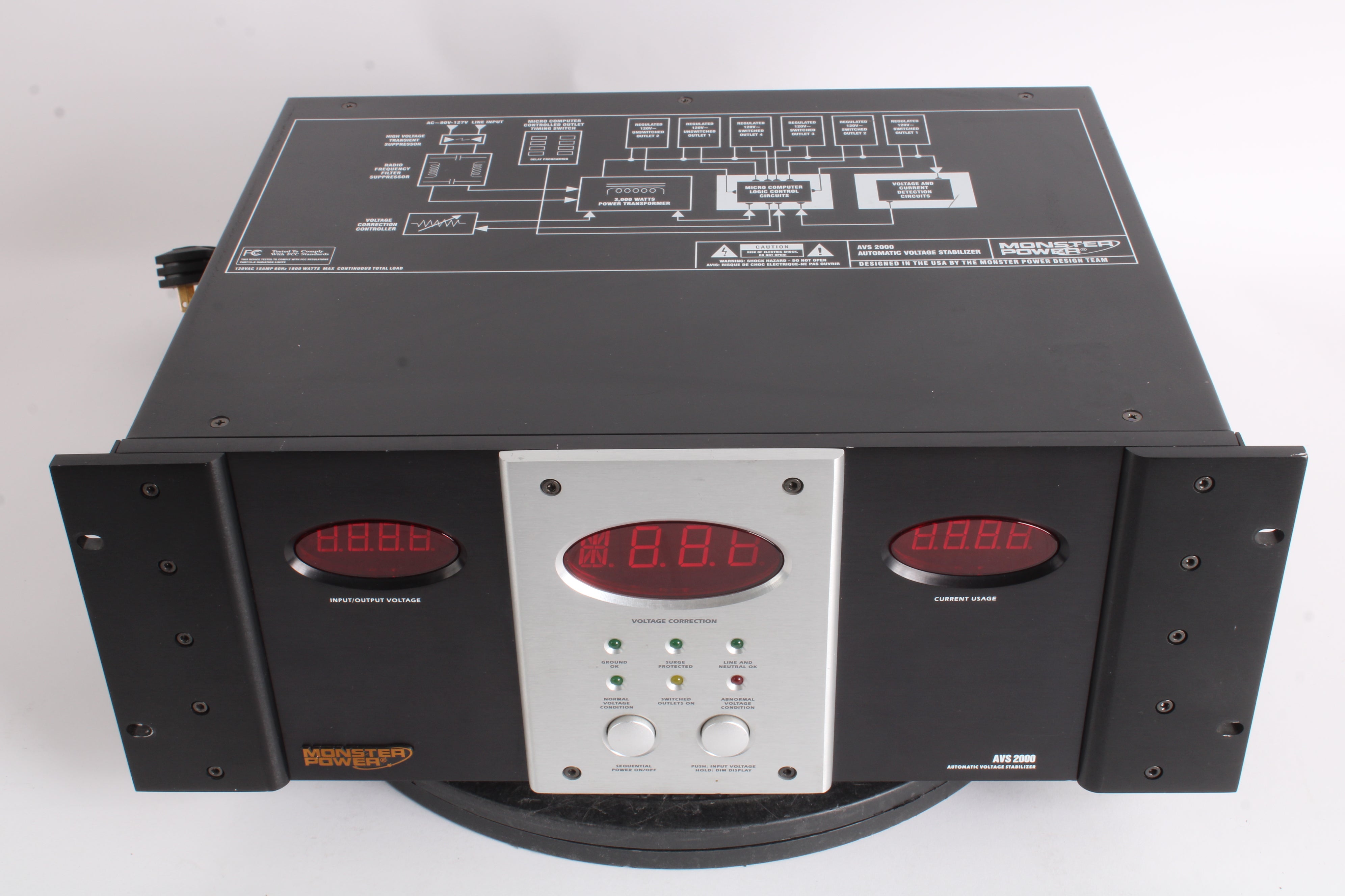 Avs Unit Monster Power AVS 2000 Automatic Voltage Stabilizer - AS IS – NTC Tech