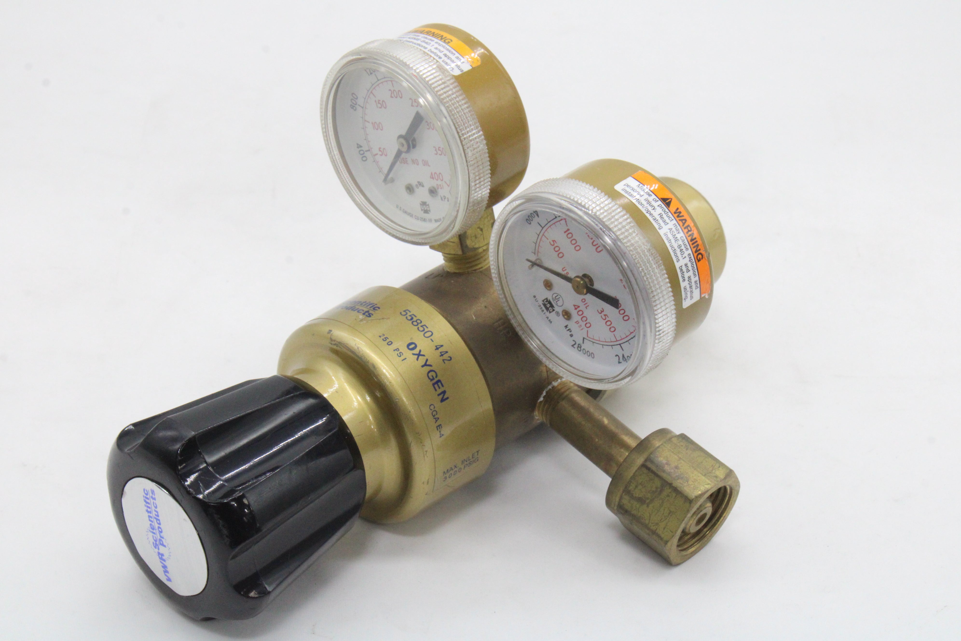 VWR Multistage O2 Gas Regulator With Stainless Steel Diaphragm 250PSI