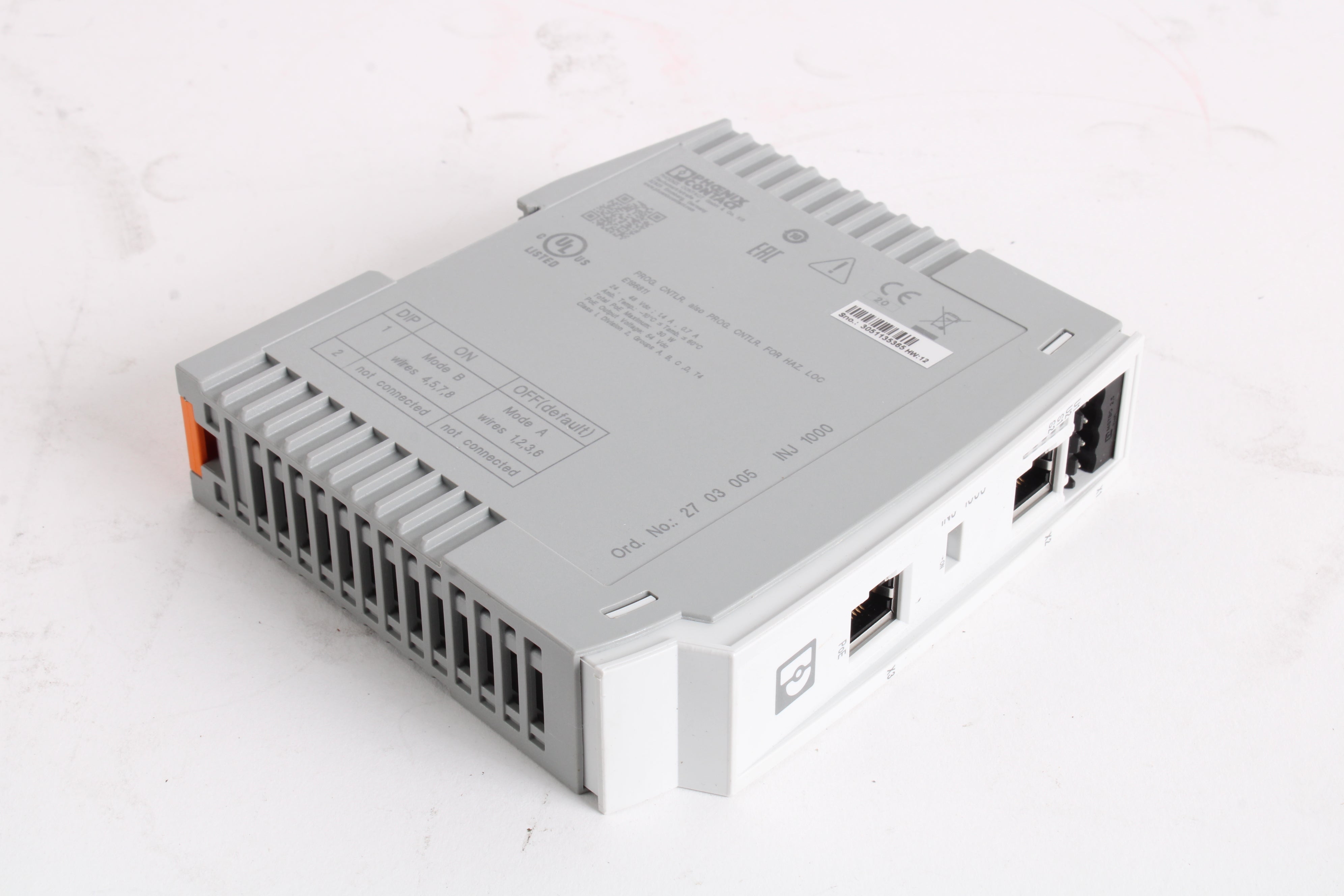 Phoenix Contact INJ 1000 Injector 30 W, two RJ45 jacks, 10/100/1000 Mb ...