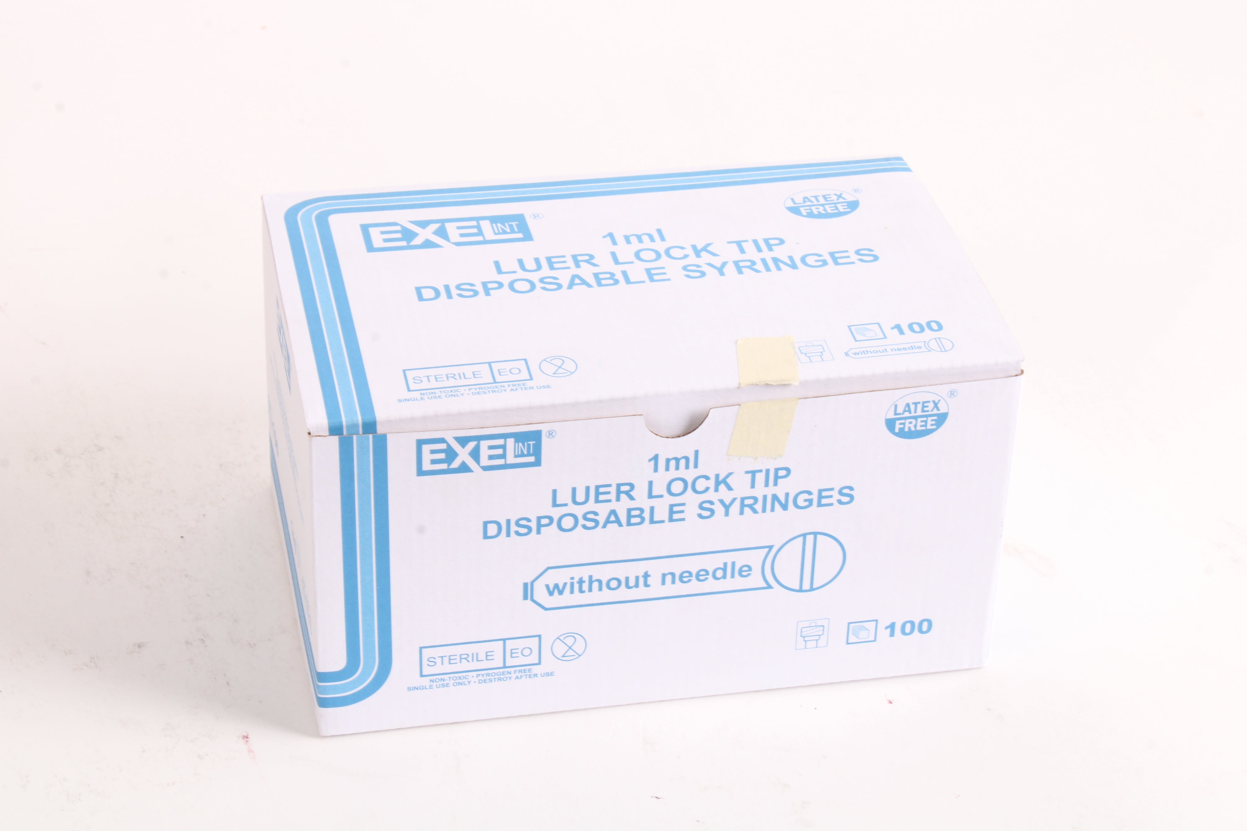 Exel International 26050 1mL Luer Lock 100 in Box Disposable Syringes ...