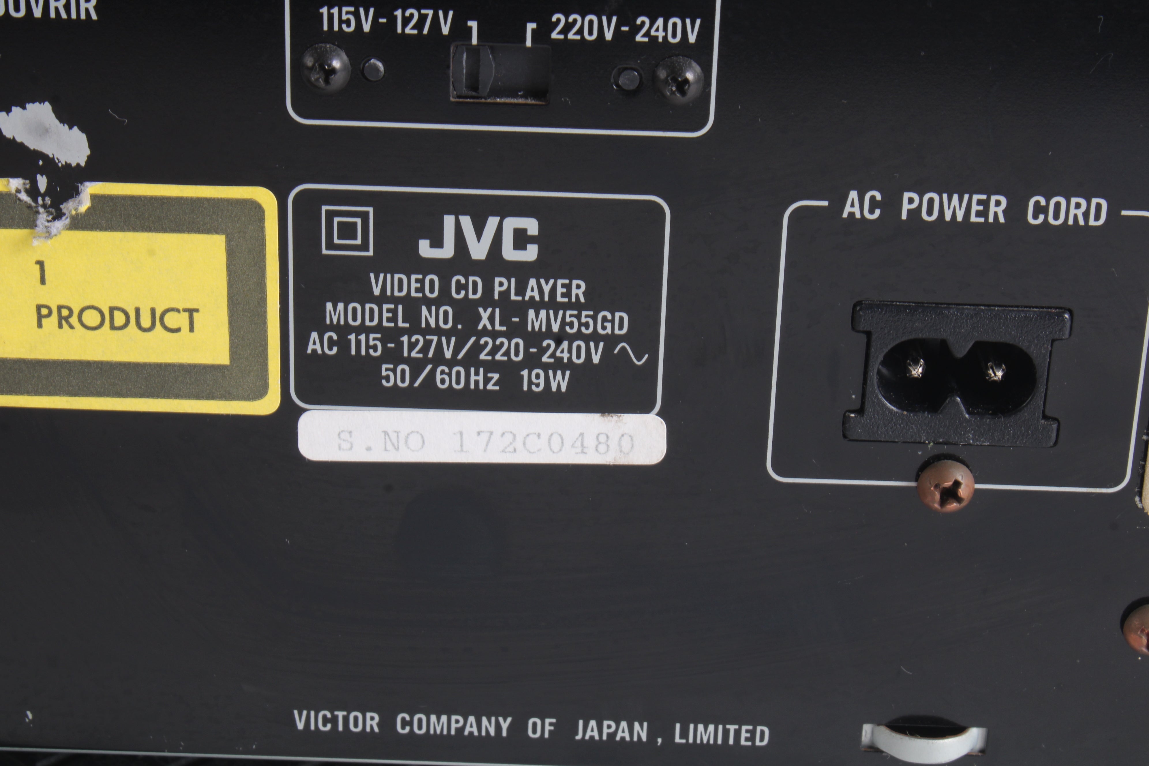 JVC XL-MV55 Video CD Player - Fair Condition – NTC Tech