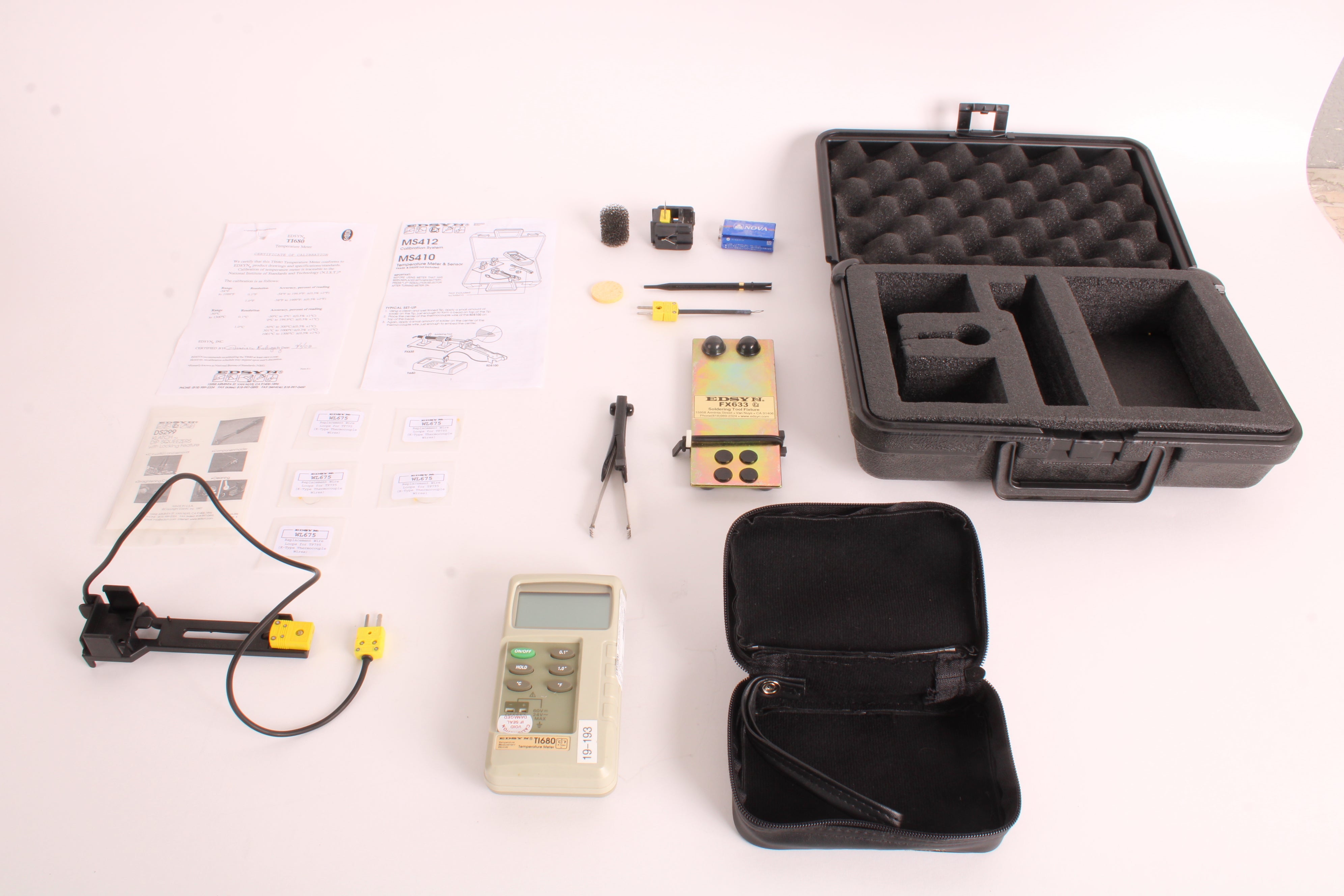Edsyn MS410 Temperature Meter & Sensor W/ TI680 Temperature Meter & Ac ...