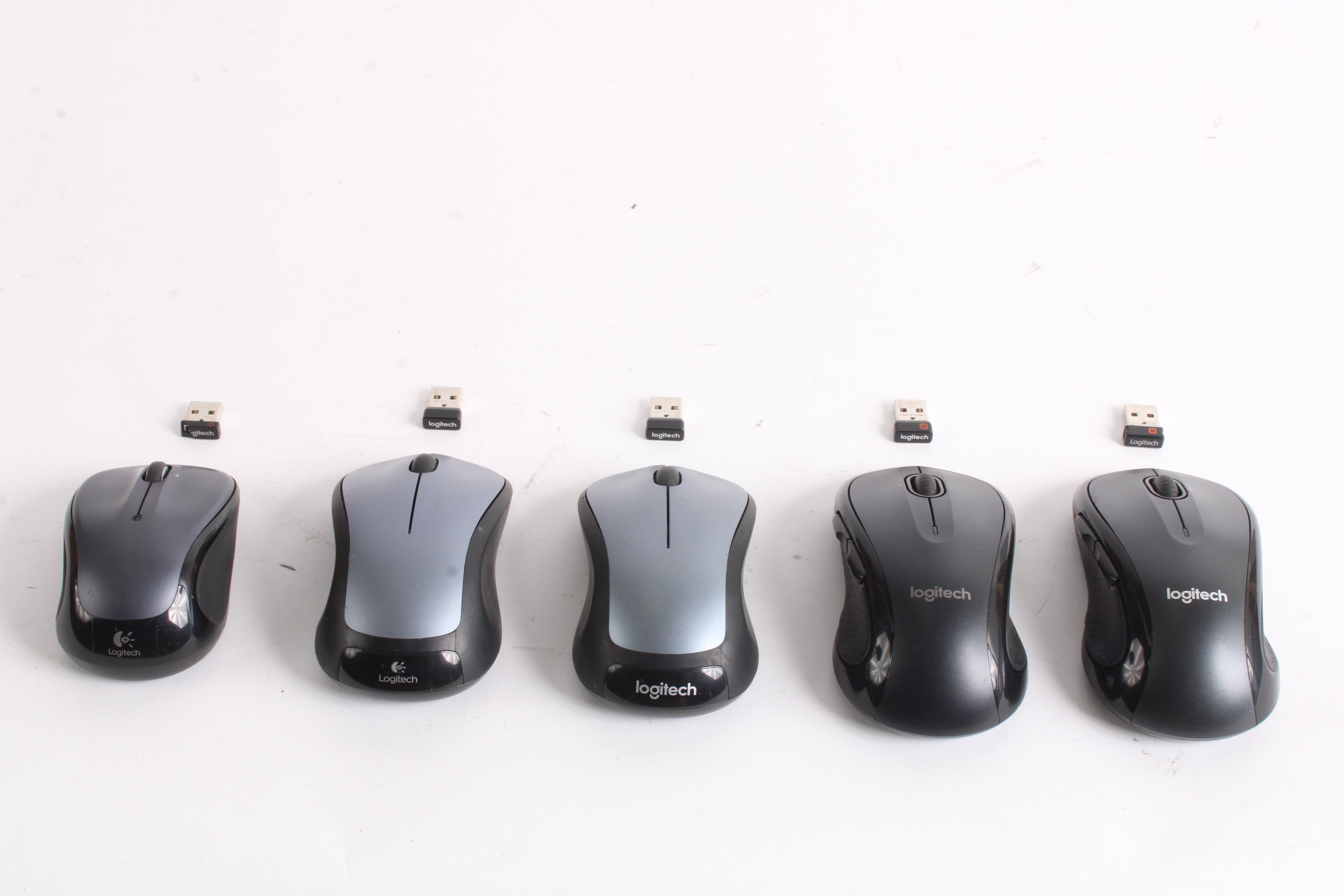Logitech M310 Mouse Spring Logitech 2x M510, 2x M310, M325 Wireless Mouse Lot of 5 With Dongles ...