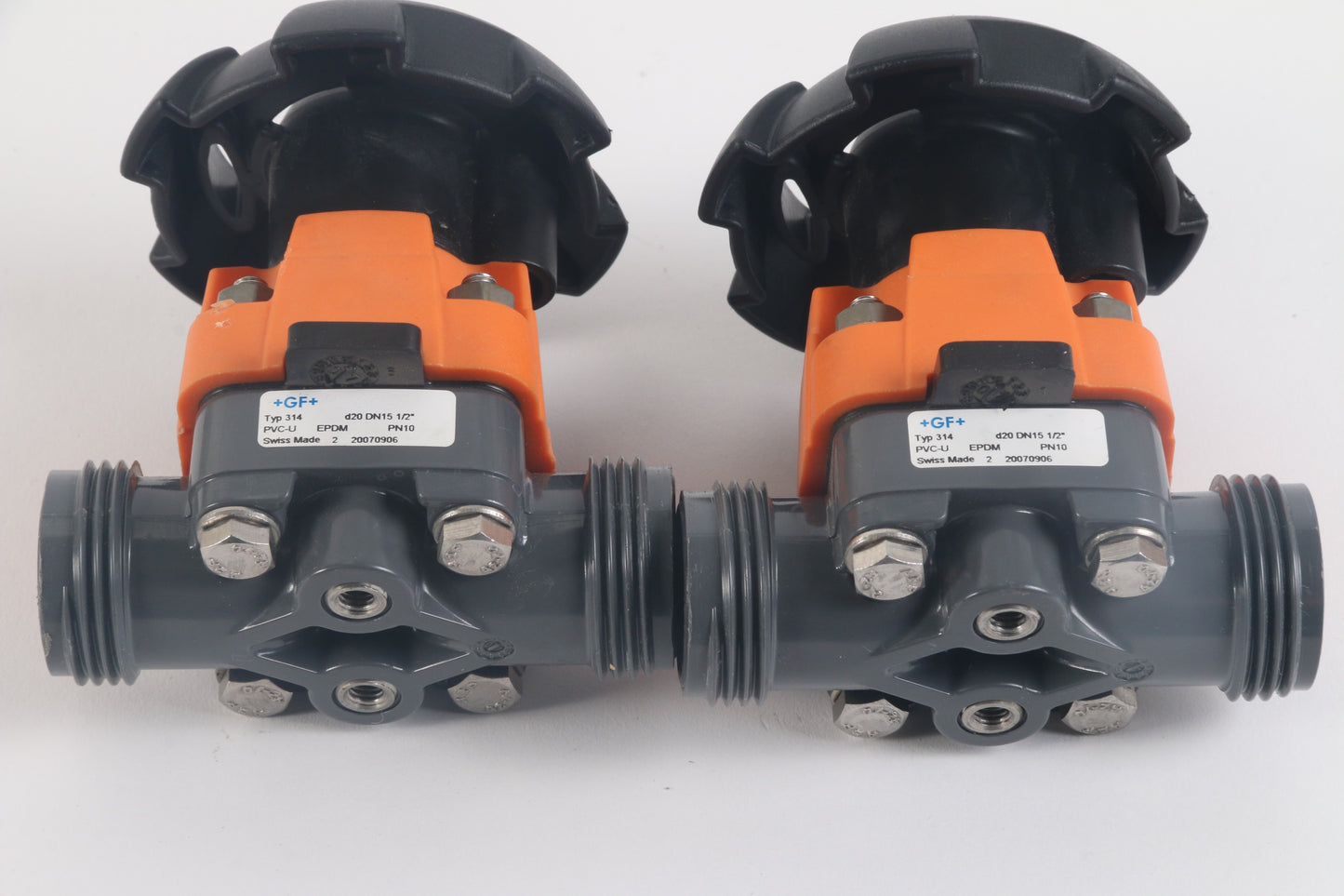 George Fischer +GF+ d20 DN15 1/2-Inch Type 314 PVC-U Valve Lot of 2 ...
