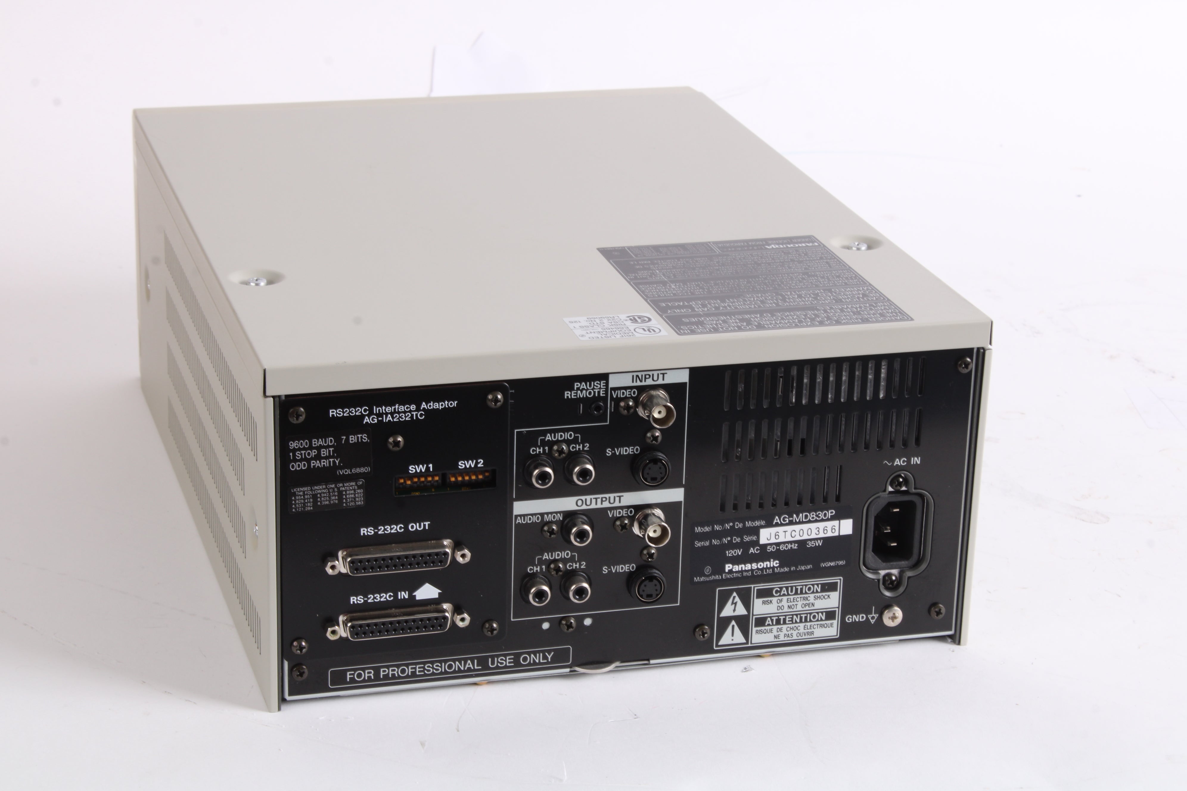 Panasonic AG-MD830 Video Cassette Reorder - AS IS Parts or Repair