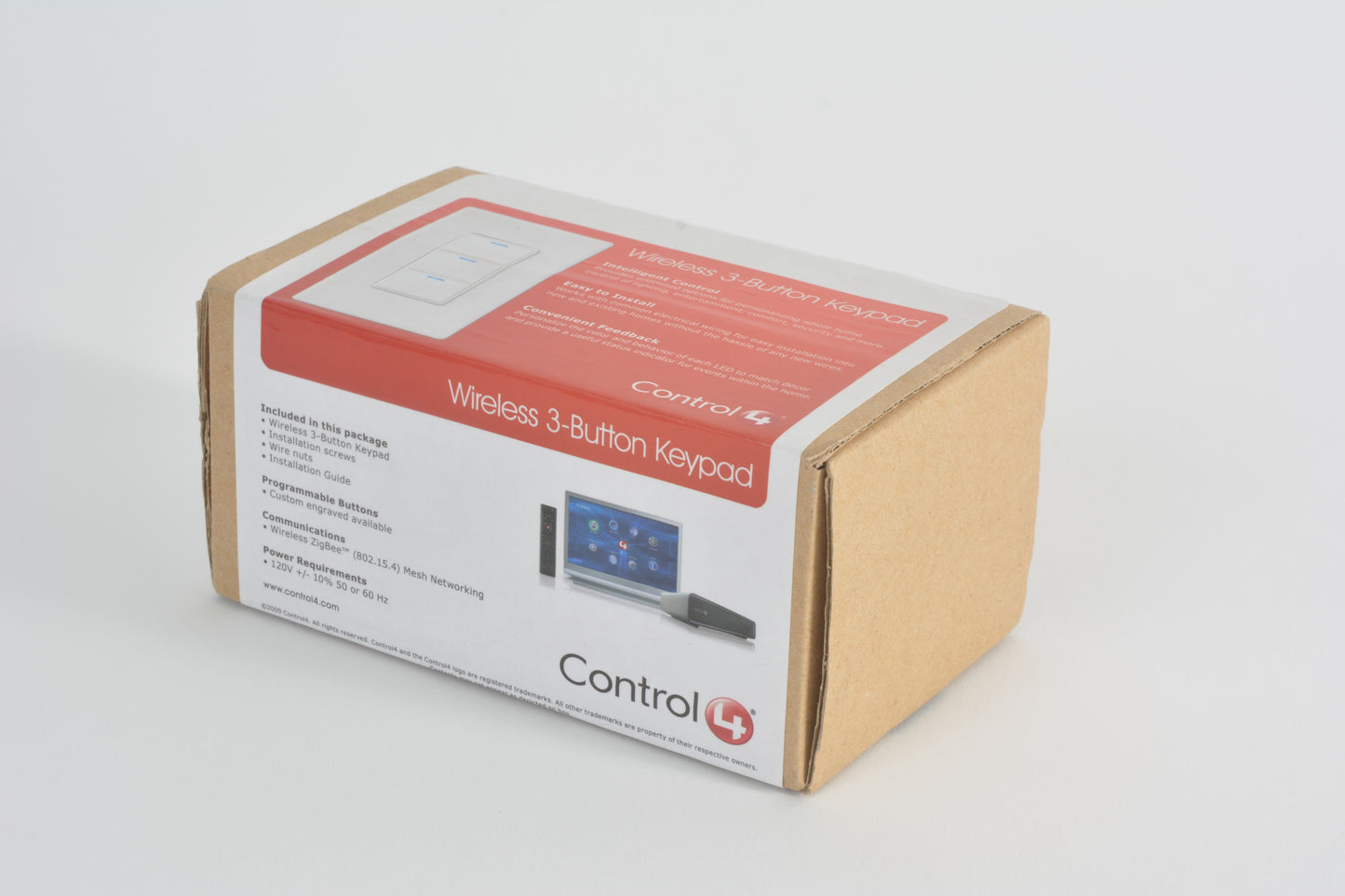 Control4 C4-KP3-Z-WH 3 Button Keypad, White 876389004997 - NEW – NTC Tech