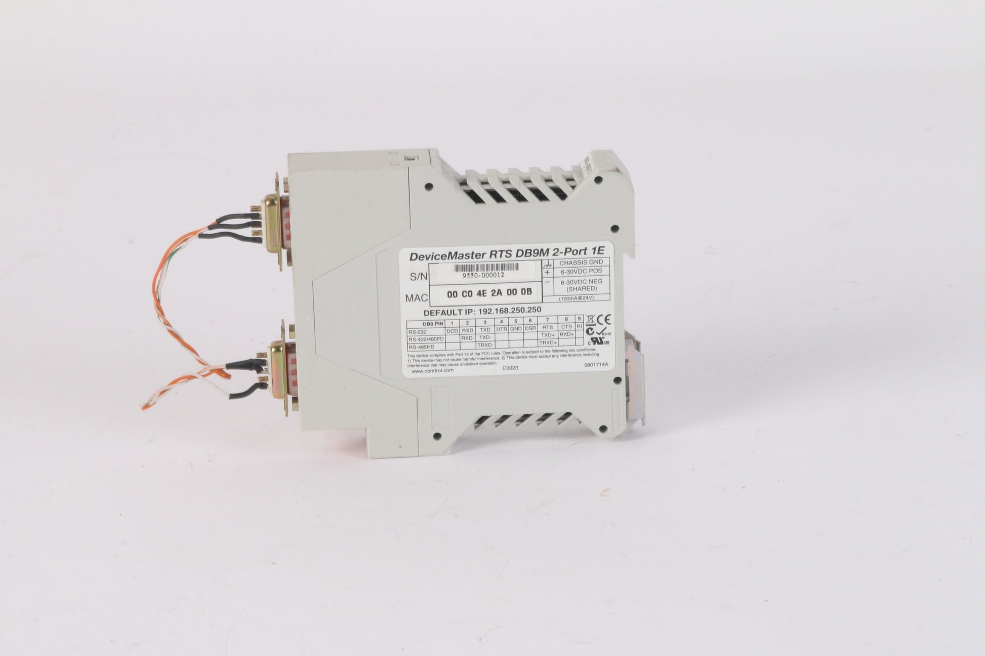 Comtrol Devicemaster RTS DB9M2 2 PORT 1E Serial Device Server – NTC Tech
