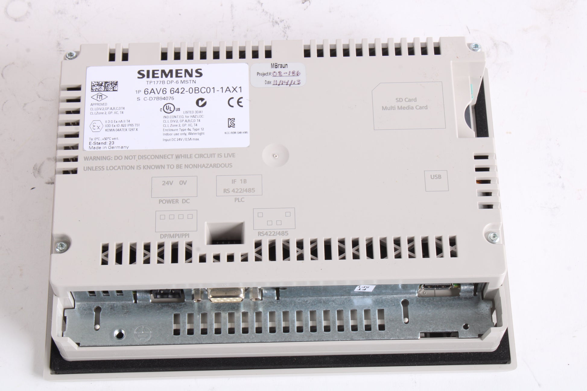 Siemens 6AV6 6420BC011AX1 TP177B DP6 Blue Mode STN Display NTC Tech