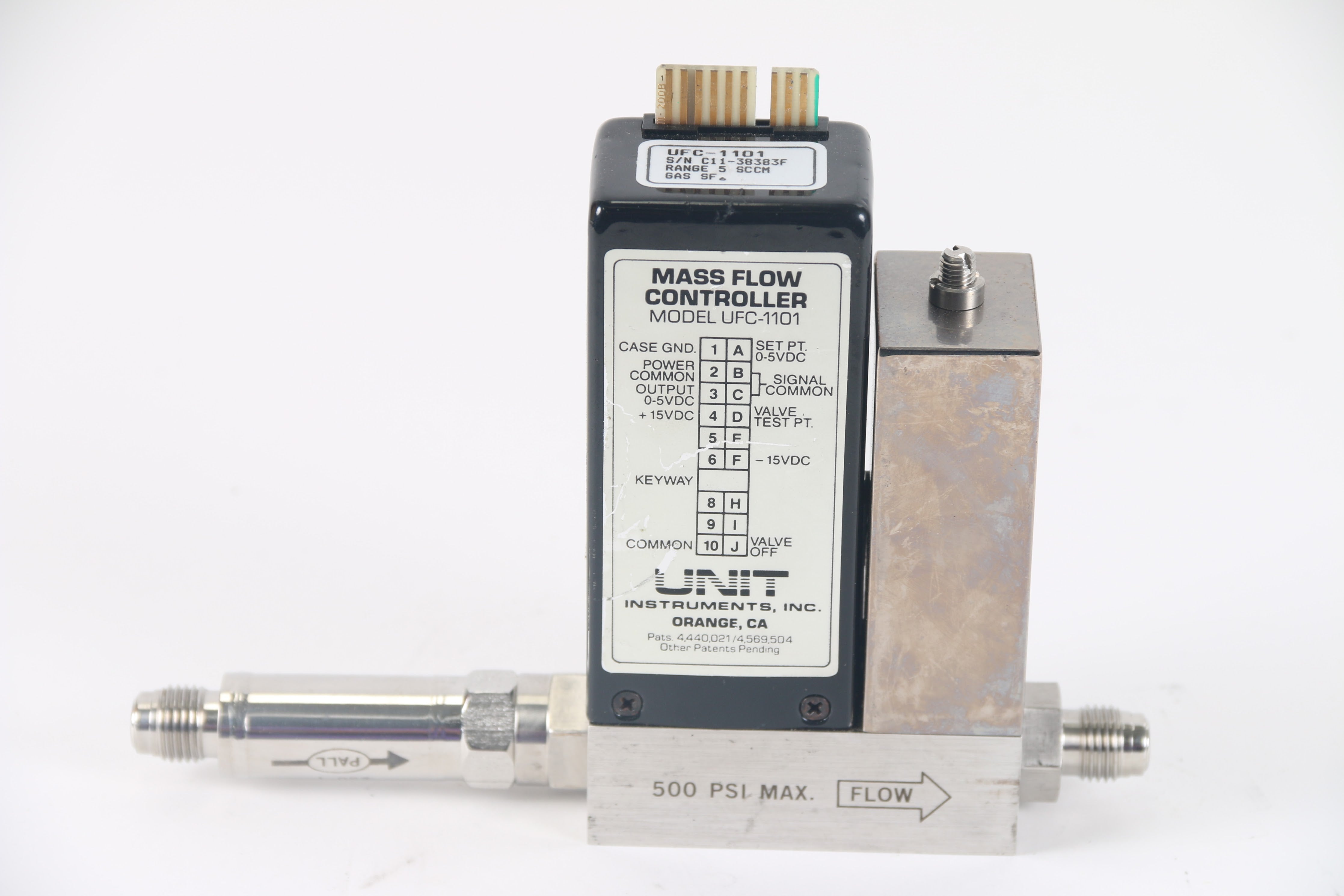 Unit Instruments Unit Instruments UFC-1101 Gas: SF6 5 SCCM Mass Flow Controller – NTC Tech