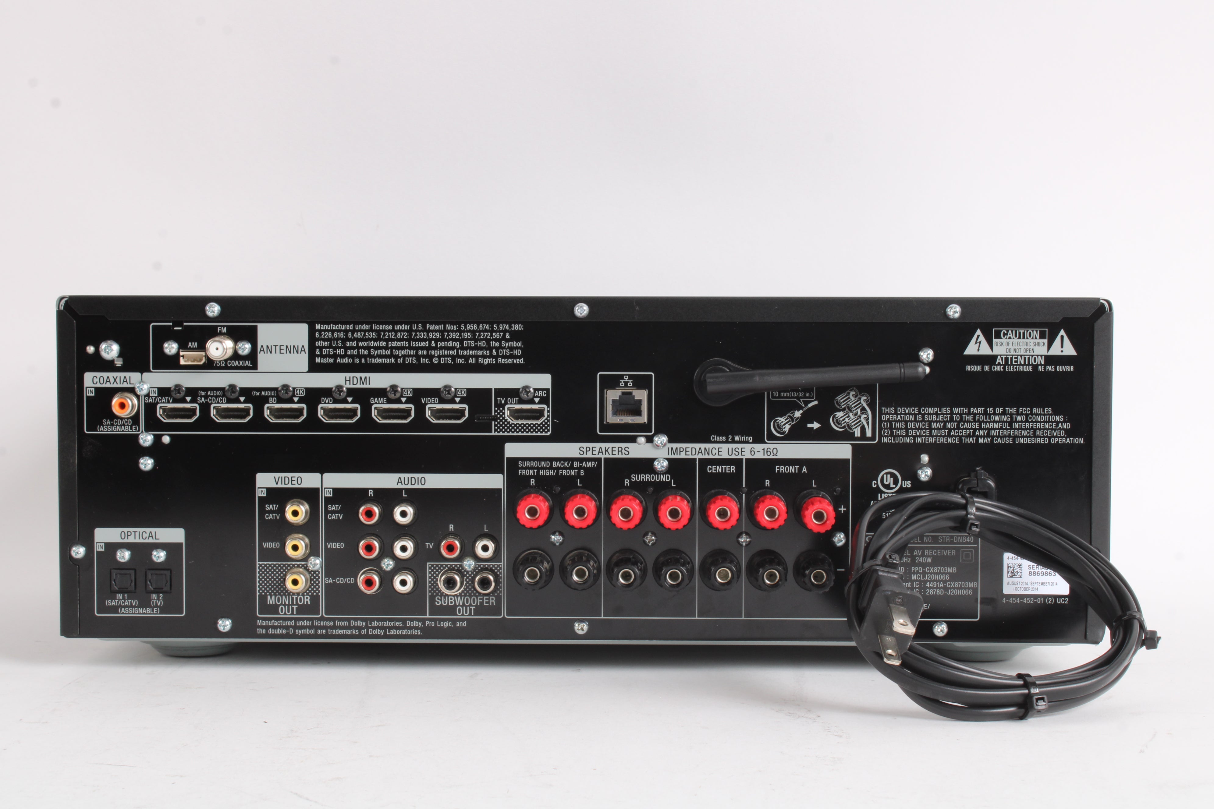 Sony STR-DN840 Multi Channel Home Theater Surround Sound AV