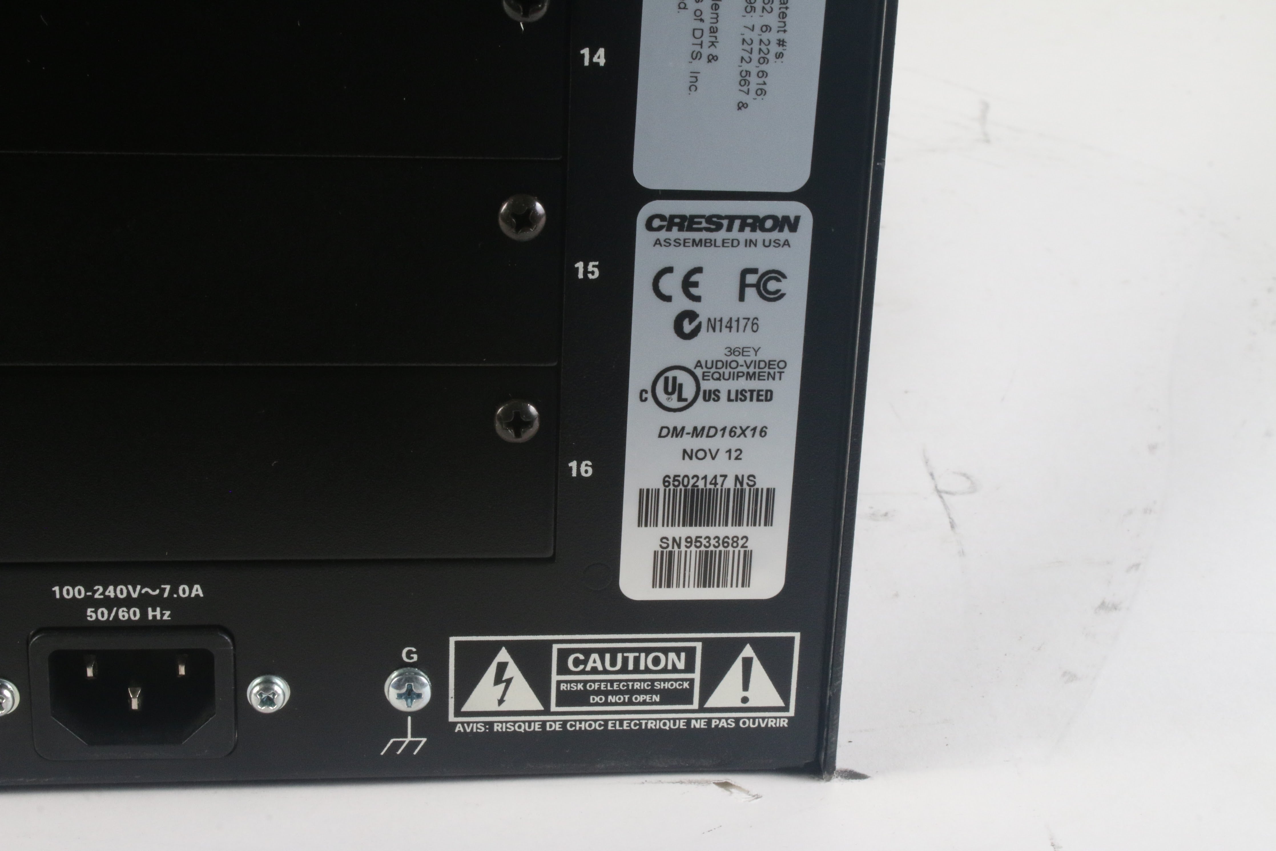 Matrice Vidéo Crestron DM-MD16X16 – Switch Numérique Pro – Occasion Très Bon état