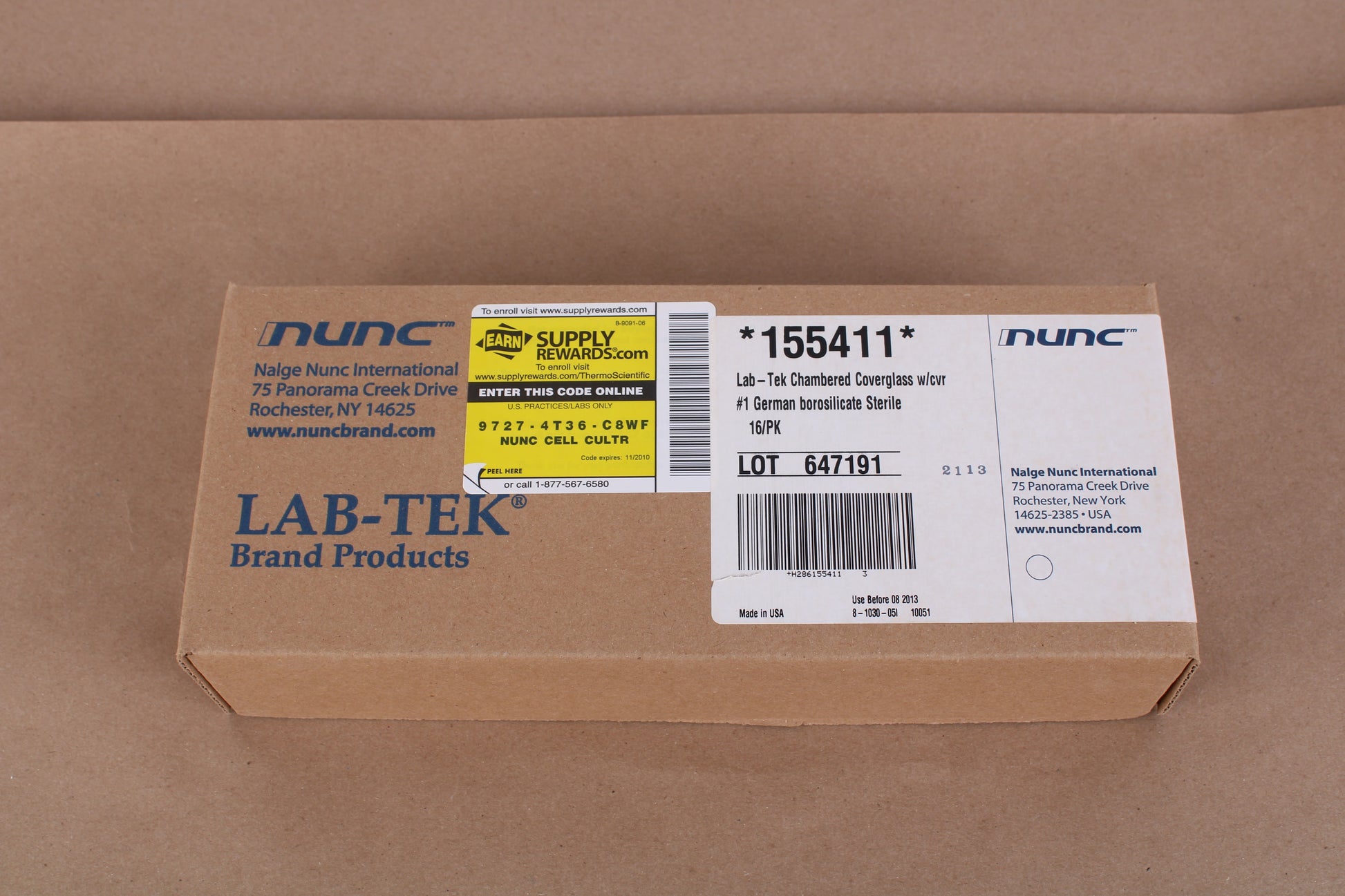 Thermo Scientific Nunc 155411 LabTek Chambered Coverglass W/CVR 16/PK