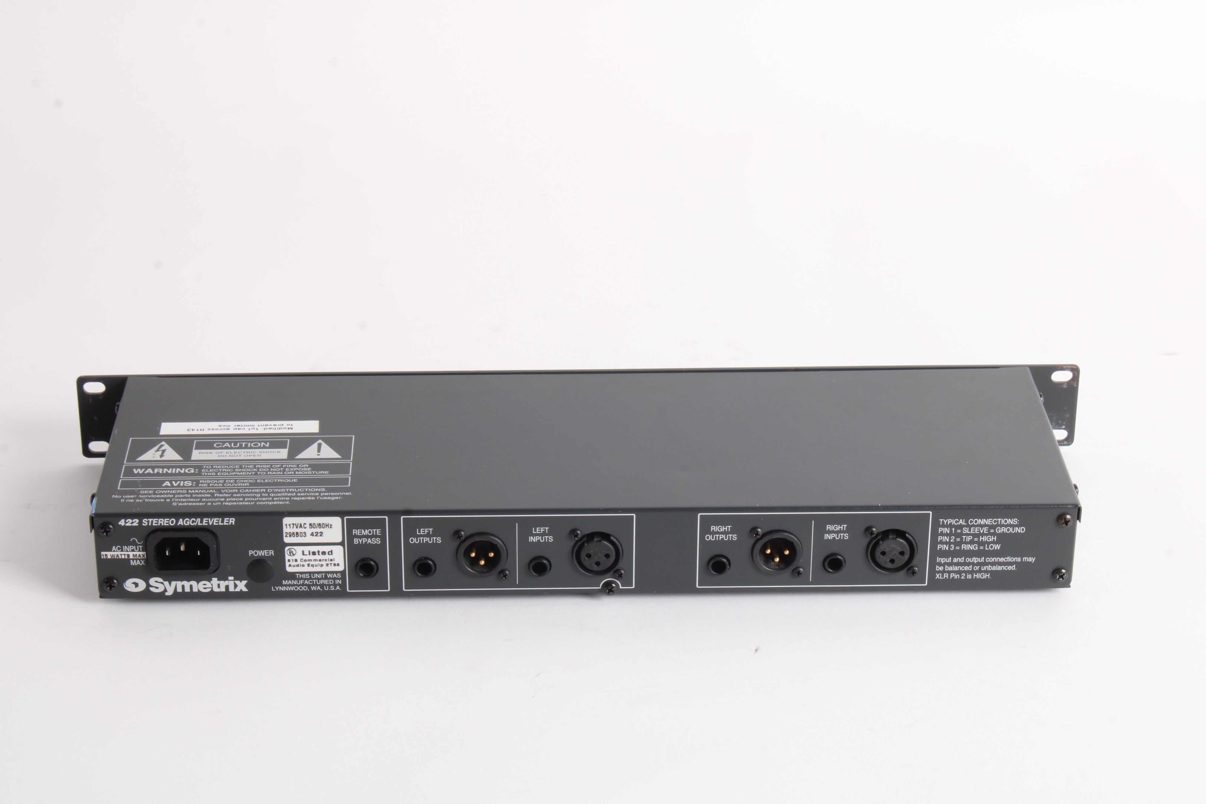 Symetrix 422 Stereo AGC Leveler Peak Limiter Downward Expander