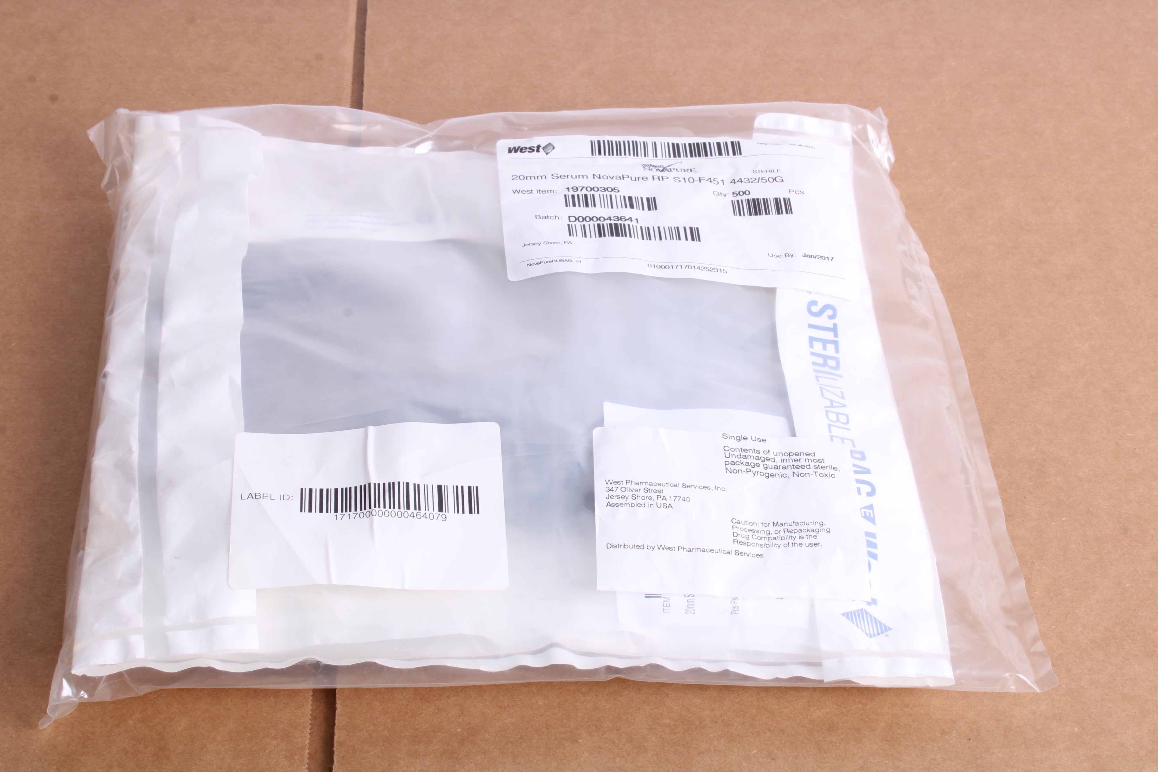 West Pharmaceutical 19700305 20mm Serum NovaPure RP S10-F451 4432/50G, – NTC Tech