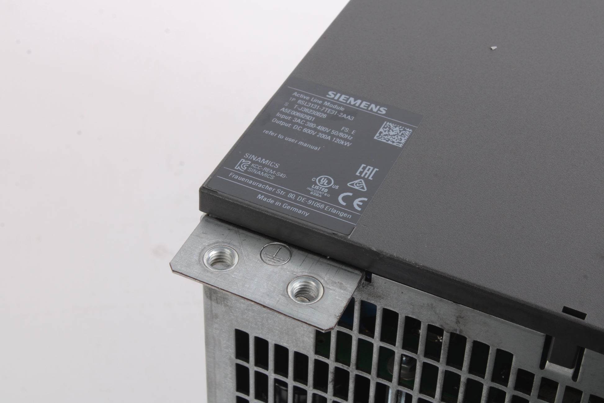 Siemens 6SL3131-7TE31-2AA3 Sinamics S120 Active Line Module – NTC Tech