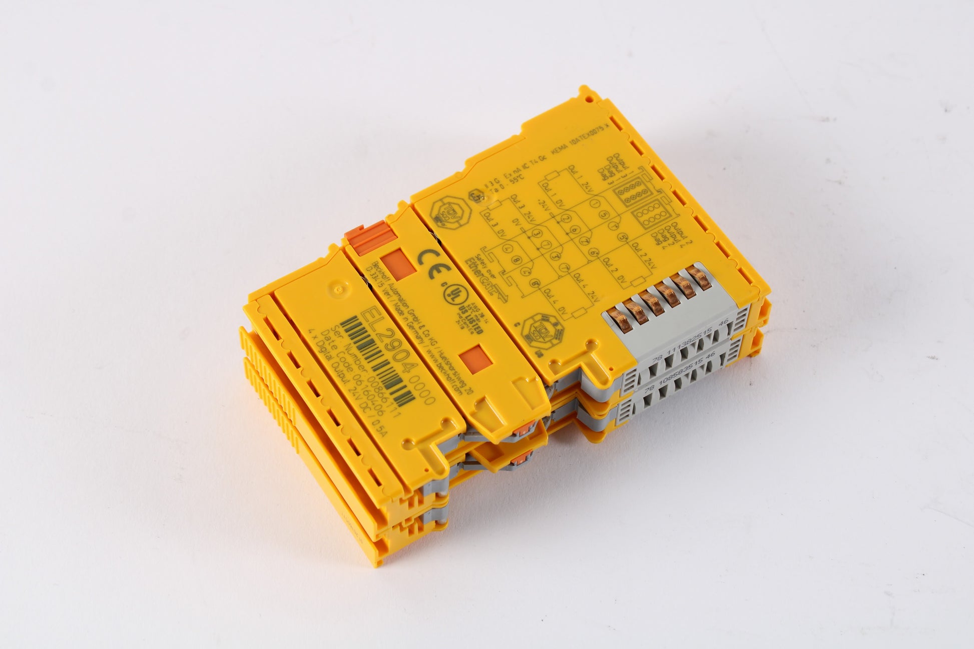 Beckhoff EL2904 Four / 4 Channel Digital Output Terminal 24V TwinSAFE ...