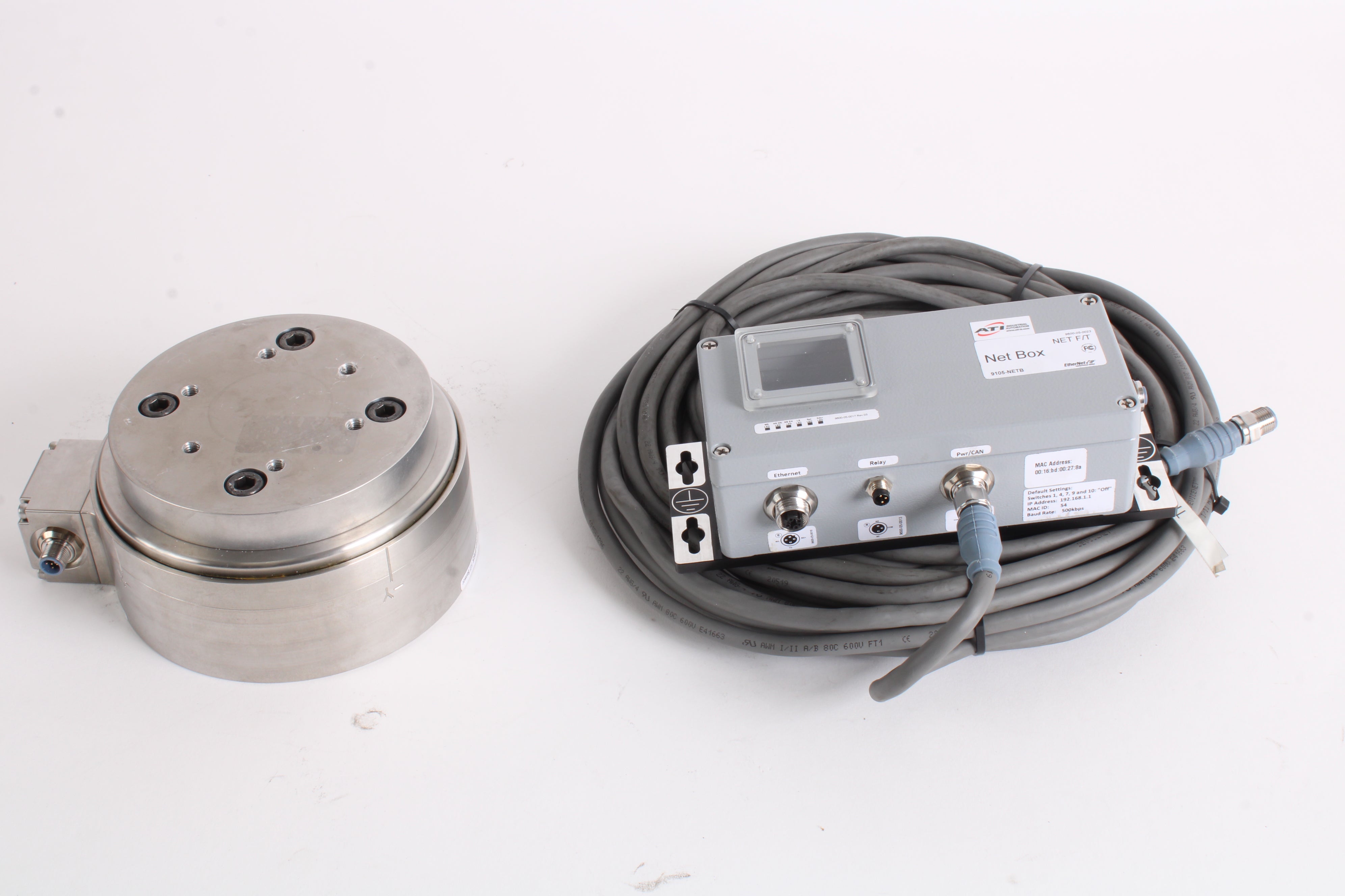 ATI Omega 160 IP65 F/T Sensor w/ ATI 9105-NETB Net Box F/T System Inte ...