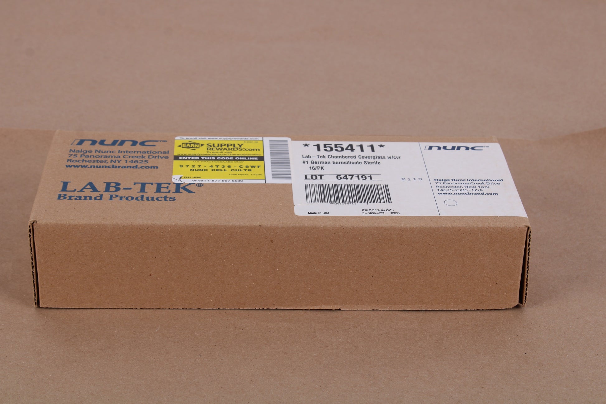 Thermo Scientific Nunc 155411 LabTek Chambered Coverglass W/CVR 16/PK