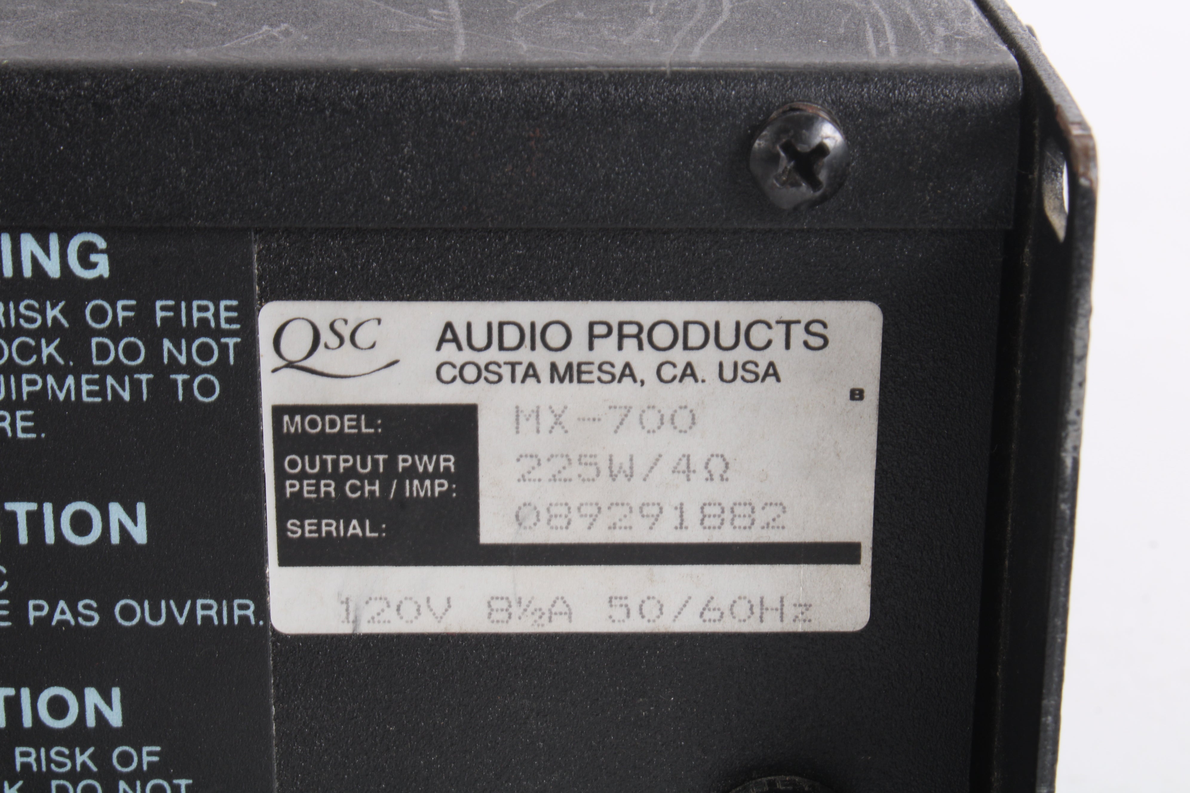 QSC MX-700 2-Channel Power Amplifier - Fair Condition – NTC Tech