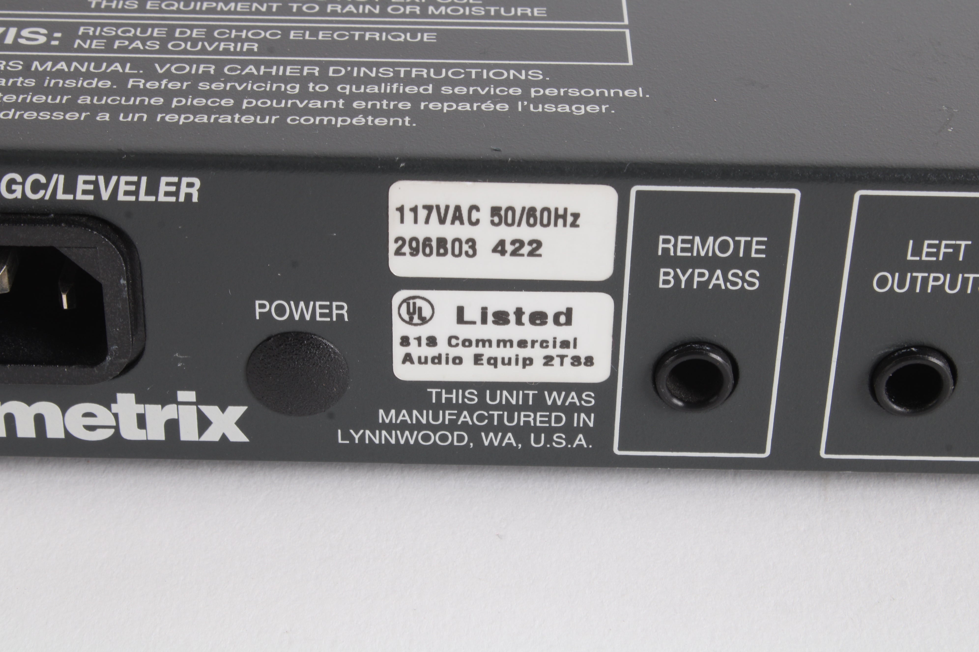 Symetrix 422 Stereo AGC Leveler Peak Limiter Downward Expander