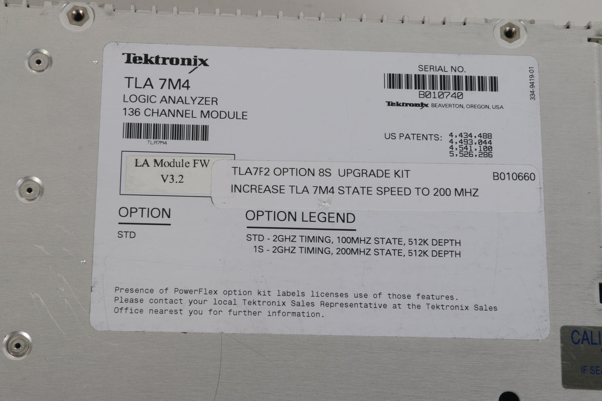 Tla Primary Module Tektronix TLA 7M4 136-Channel Logic Analyzer Module Opt. STD, TLA7F2 ...