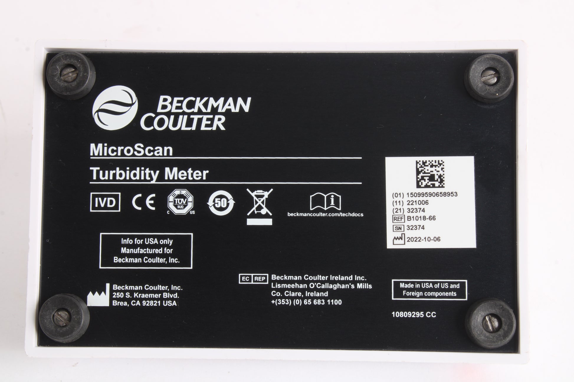 Beckman Coulter Microscan Turbidity Meter B101866 AS IS NTC Tech