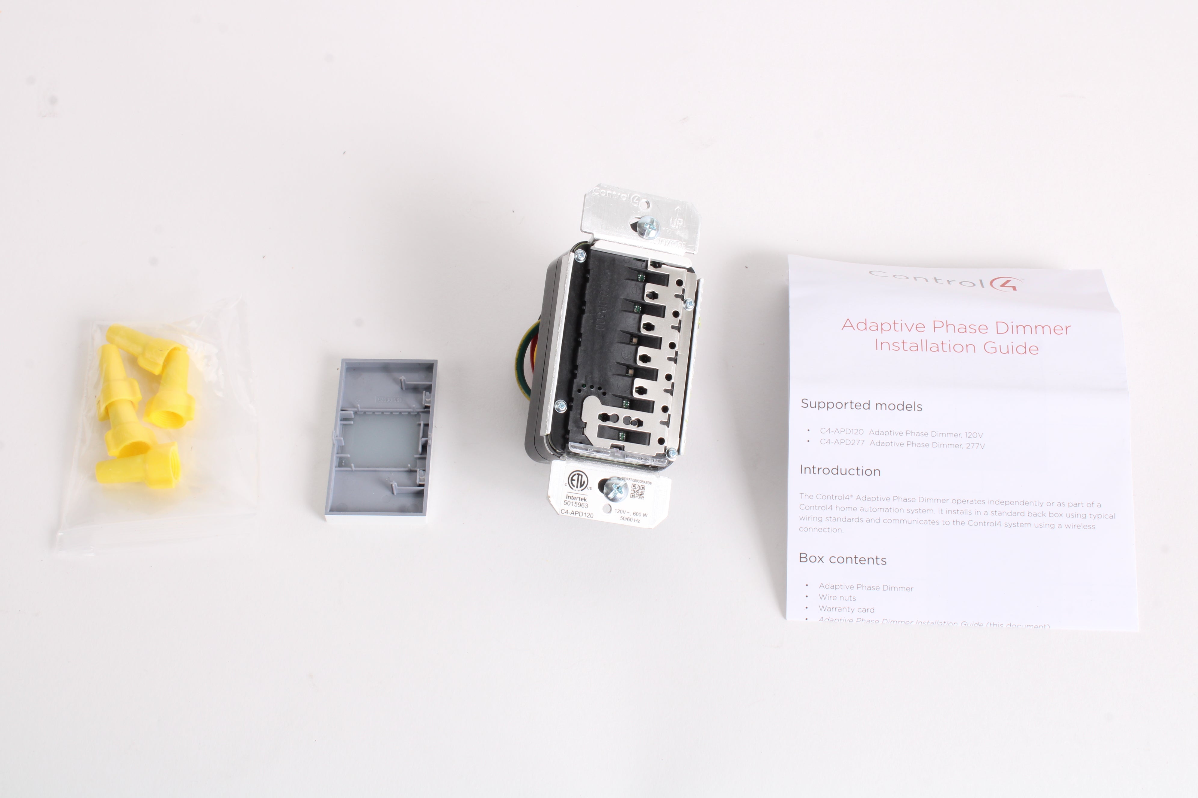 Control4 C4APD120WH Dimmer, Adaptive Phase Wireless, 120V, White Wit NTC Tech