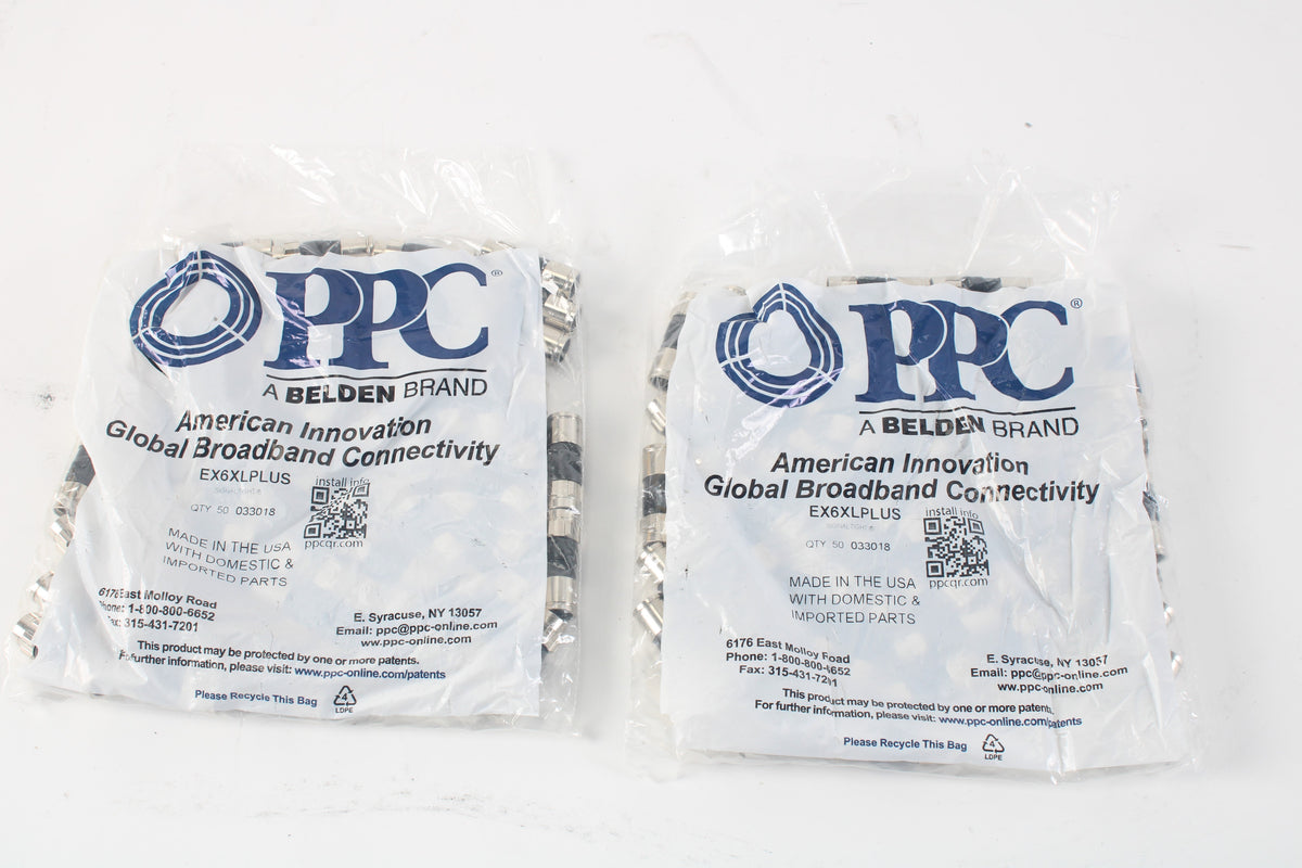 Ppc Wire PPC EX6PLUS RG-6 Snap Coax Cable Connector (100 Pieces) – NTC Tech