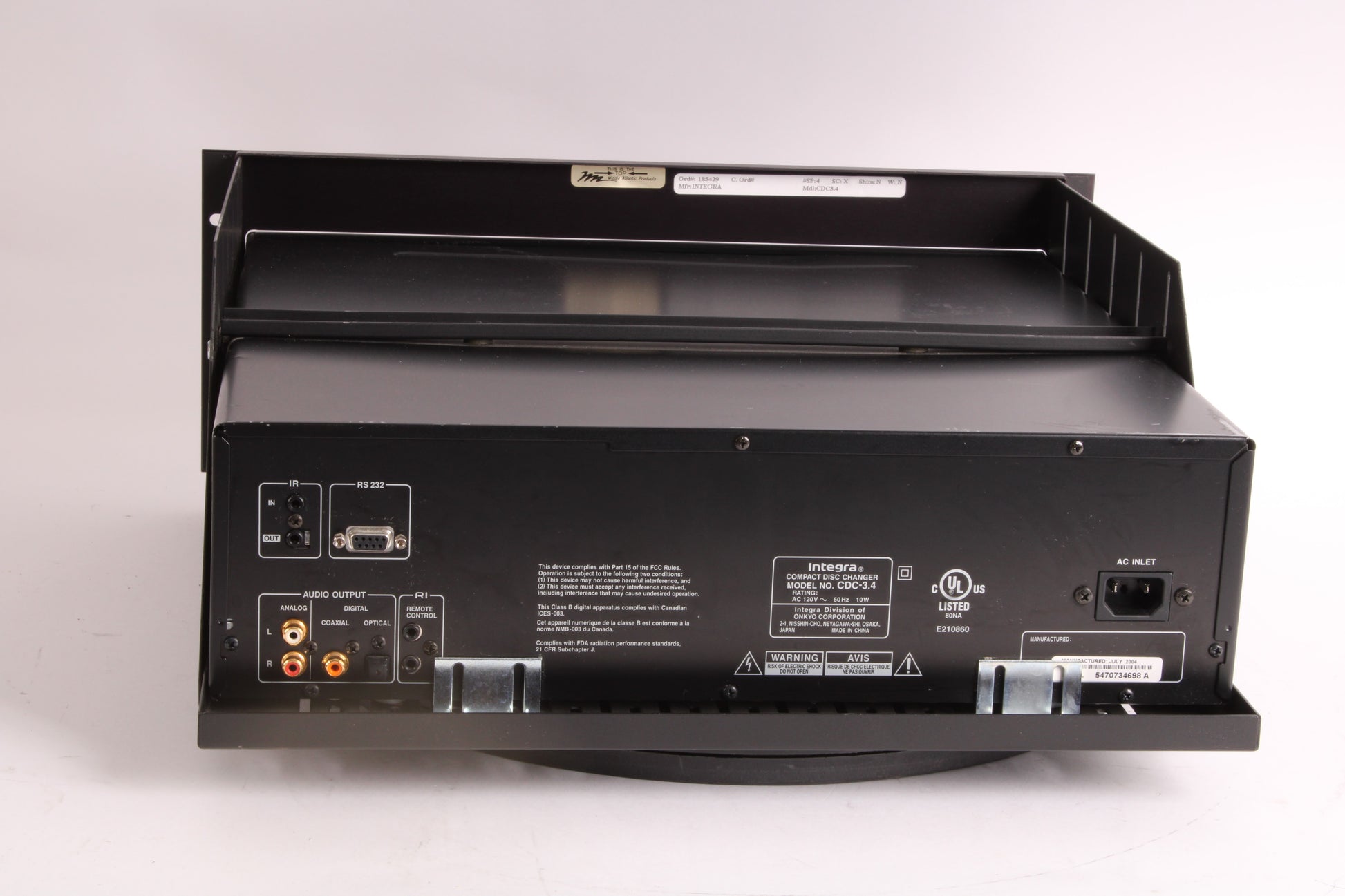 Integra CDC 3 4 Compact 6 Disc Carousel Changer W Middle Atlantic CDC Integra cdc 3 4 compact 6 disc carousel changer w middle atlantic cdc