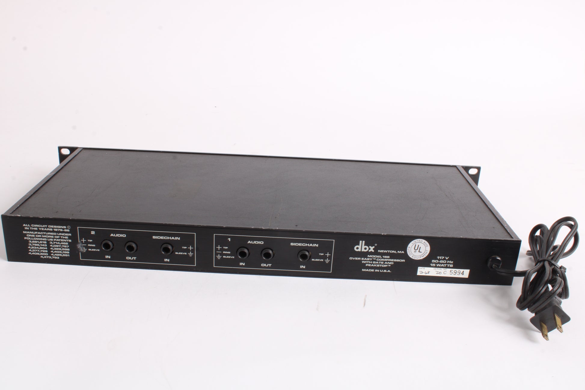 DBX 166 Over Easy Compressor with Gate and Peakstop – NTC Tech