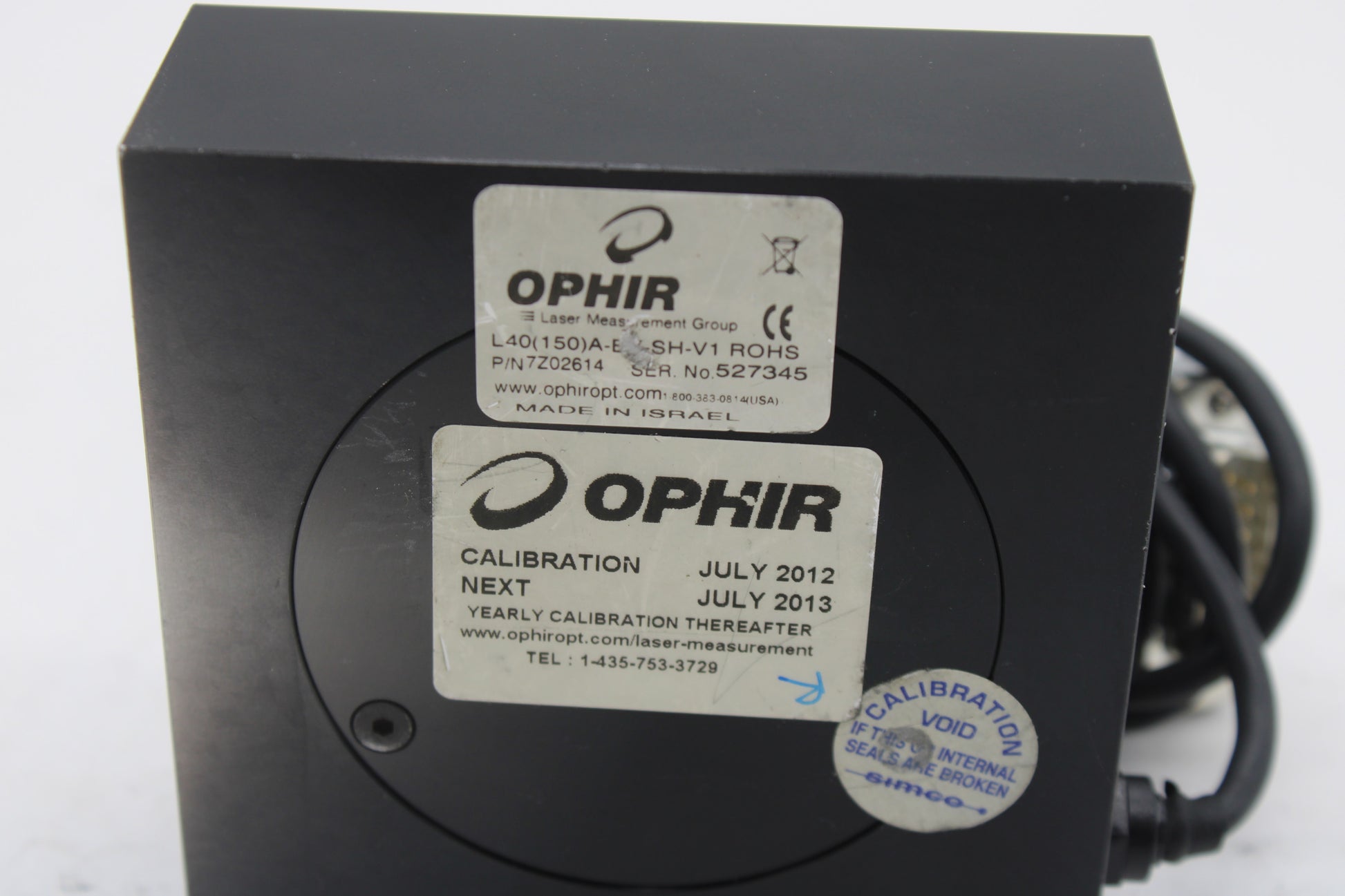 OPHIR L40(150)AEXSHV1 Laser Thermal Power Sensor 7Z02614 NTC Tech