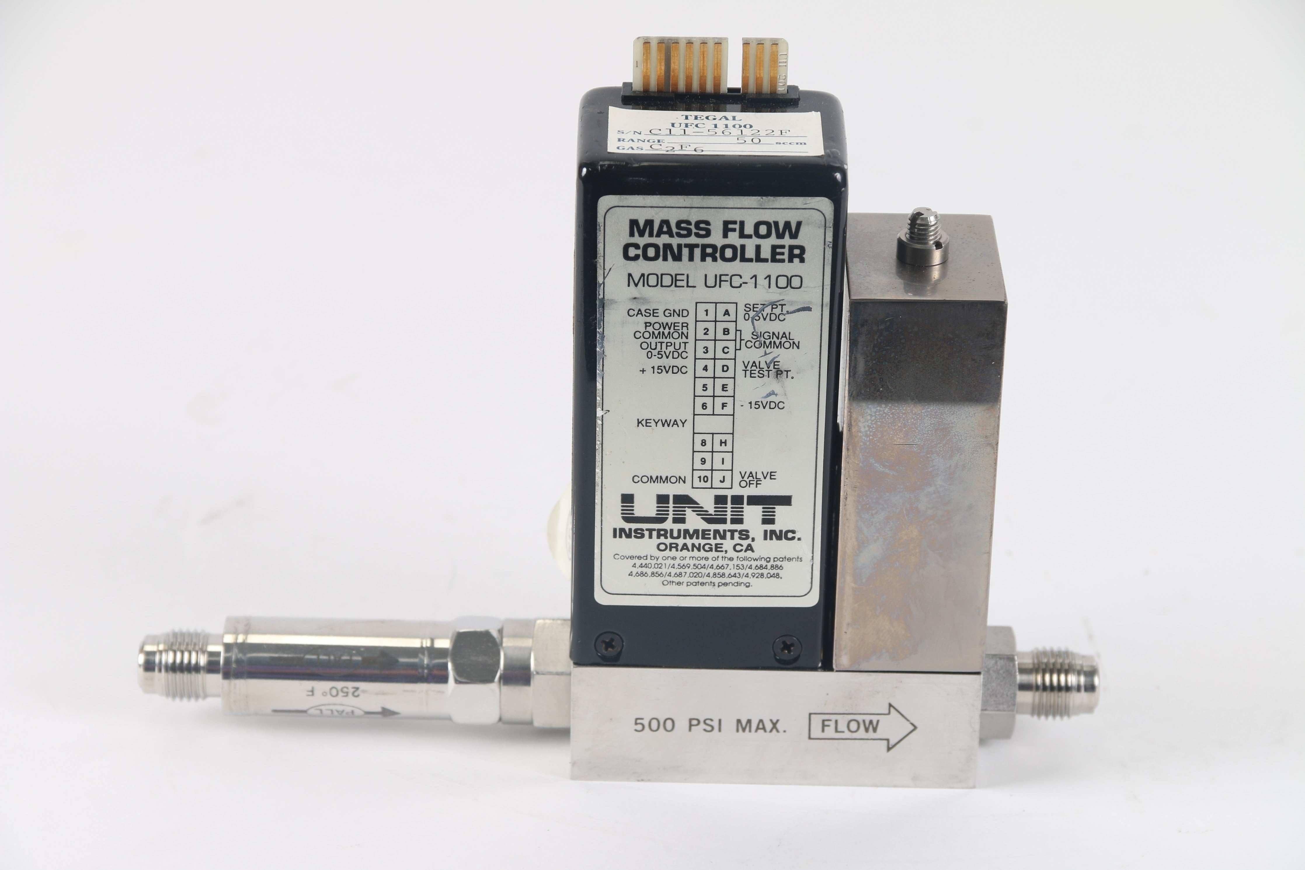 Unit Instruments Unit Instruments UFC-1100 Gas: C2F6 50 SCCM Mass Flow Controller – NTC Tech